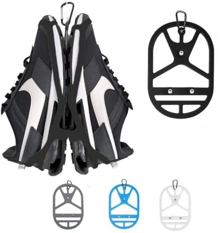 Shoe Holster For Backpack with Clip Hanger. Footwear Holster Holder with Clip for Sneakers, Cleats, Bowling, Soccer, Basket, Football, Travel, Outdoors, Sports & Space Saving (Black, XL)