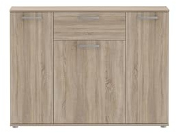 Forte NIKO Kommode mit 1 Schublade und 4 Türen, Holzwerkstoff, Sonoma Eiche, B x H x T: 109,6 x 81,7 x 28,9 cm