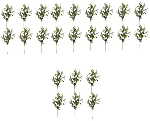 PRETYZOOM 24piezas Ramas De Olivo Artificiales Decorativas para Hogar Plantas Simuladas para Jarrones y Decoración De Eventos