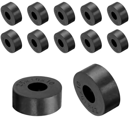 QUARKZMAN 12pz Distanziali Gomma 25mm OD, 10mm ID, 10mm Altezza Distanziatore Rotondo Antivibrazioni Boccola Anelli Tenuta Rondella Piatta Spessa per Accessori Auto Domestici
