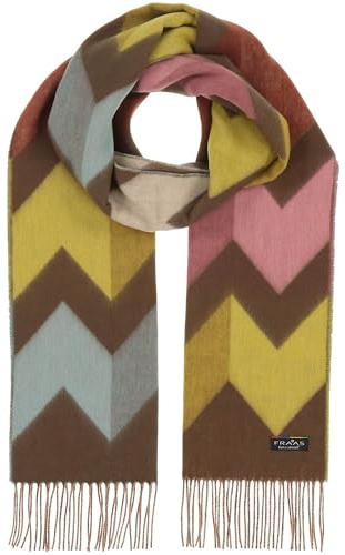 FRAAS Cashmink Schal 34 x 200 cm - Weicher als Kaschmir - Schal mit Zickzack-Muster - Made in Germany - Sustainability Edition Dark Olive