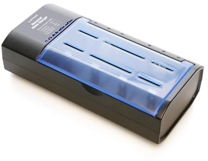 A2Z Ultra Fast Universal Battery Charger - Compact LED Indicator Kit for AA/AAA, 9V, NiMH/NiCD Rechargeable Batteries