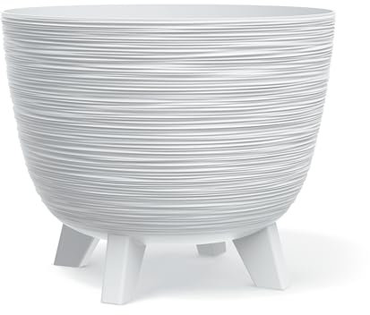 Stolmet Flower Pots with Legs, Round Planter Pots, Perfect for Indoor and Outdoor Decorating, Available in Four Colours, Capacity of 5L to 26L (White, 400Ø)
