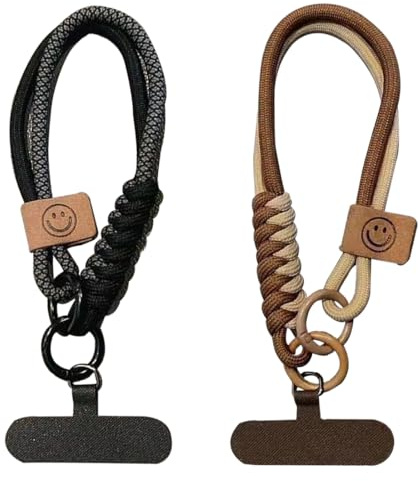 2 piezas a la venta Correa trenzada para teléfono móvil, cordón para teléfono móvil, correa para teléfono móvil, pulsera para teléfono móvil con cadena para teléfono móvil, pulsera con llavero