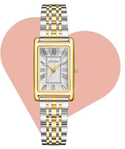 CIVO Damenuhr Gold Edelstahl Armbanduhr: Rechteckige Uhren Damen Analog Quarz - Vintage Frauen Uhr Klein Zifferblatt Klassische