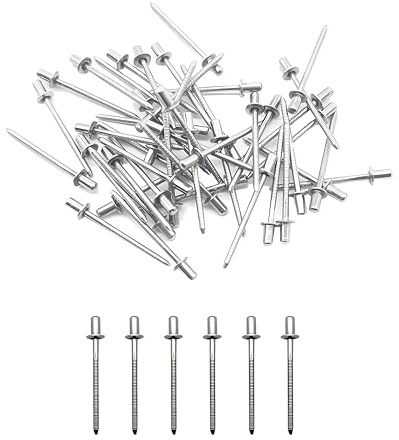 TUKEVA 50 Pcs 3.2 x 6mm Rivet Pop Aveugle à Tête Bombée Rivets aveugles en 304 acier inoxydable Rivets à tête fermée Acier inoxydable Rivets Pop pour l'industrie métal bois plastique inox (3.2 x 6mm)