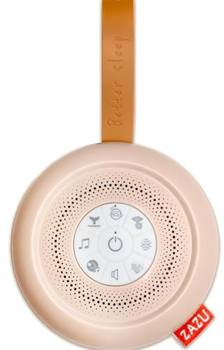 ZAZU Suzy Deluxe Einschlafhilfe für Babys – Geräuschmaschine mit 14 Sounds, Schreisensor, 20-Min-Timer, Weißes Rauschen, USB-C, Tragbar mit Befestigungsband, 100h Akkulaufzeit