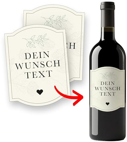 Flaschenetiketten Trauzeugin selbst gestalten – 2 Aufkleber Hochzeit mit Namen – selbstklebend, wasserfest – Sticker für Wein, Sekt Geschenk – personalisiertes Geschenk für TRAUZEUGIN - BEIGE