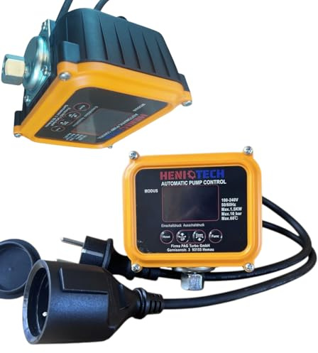 PAG Turbo GmbH® - 2in1 Elektronischer Druckschalter EPC-10 mit Trockenlaufschutz für Gartenpumpe, Tiefbrunnenpumpe 230V bis 1,5kW