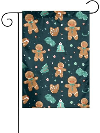 XBKGOHA gingerbread man candy Picture Garden flagpole outdoor courtyard decoration fashion 12x18in ﻿