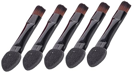 CALLARON Eye Shadow Applicator Eyebrow Brush Double Sided Sponge Tipped Makeup Brush Set – 50Pcs Thick Foam Angled Tools Strong Adhesion and Smooth Gliding Application