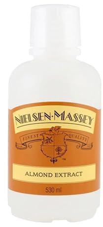 Nielsen-Massey Mandel Extrakt, 530 ml, Bittermandelöl | Hochkonzentriertes, Bittermandelöl in der Großpackung für Profis. Ideal für Marzipan, Makronen und feine Teige