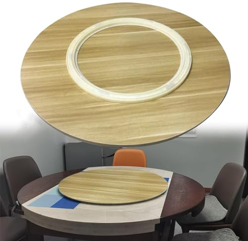 Plato giratorio de madera Lazy Susan, bandeja giratoria de 360° para mesa de comedor, ideal para servicio de cocina y restaurante, Ø80 cm