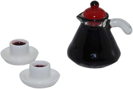 Cafetera de metal en miniatura a escala 1:12, mini accesorio de cocina para jardines de hadas, manualidades, kits de modelos y pequeños juegos de té