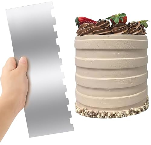 1PCS Lisseur Gateau Patisserie en Acier Inoxydable,22 cm,Grattoir à Gâteau Professionnel,Spatule de Décoration pour Crème,Mousse,Glaçage,pour Glaçage Mousse Gâteau Décoration Cuisine Pâtisserie