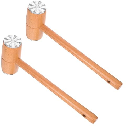 BESPORTBLE 2piezas Mazo de Carne de Madera de Haya Herramienta para Ablandar Carne para Res Pollo y Pescado