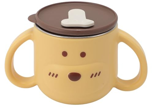 Fafeims Tazza per Acqua per Bambini, Doppia Parete in Acciaio Inossidabile 316L con Cannuccia per Bambini, Latte, Bevande Calde e Fredde, per la Scuola Materna (YELLOW)