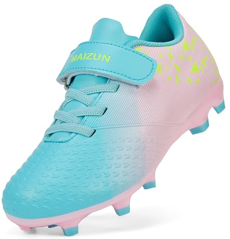 Botas de Fútbol Niño Velcro 7-10 Años Suela FG/AG Transpirables Ligeras Antideslizantes Zapatillas Entrenamiento