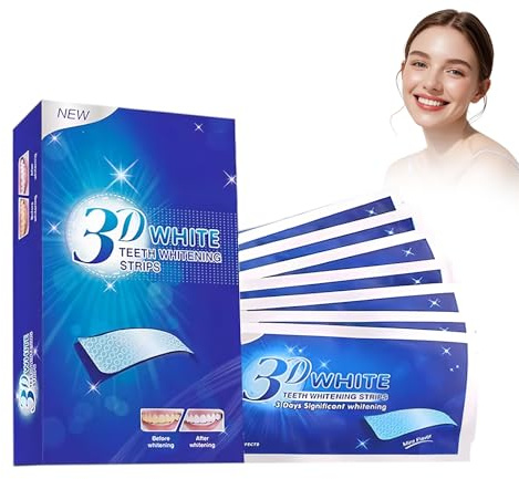 Eazerom Tandblekande ränder, teeth vitande remsor, 28 st | Whitening Strips för skonsam blekning, säker för emalj, snabb blekning, tar bort kaffefläckar, vin