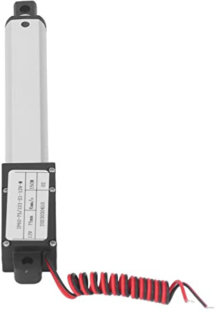 Wakects Mini Linjäraktuator Mikro Linjäraktuator Elektrisk Tryckstång 12V 3 Tum 75 Mm Slaglängd 150 N Aluminiumlegering 4 Mm/s med överbelastningsskydd för Medicinsk, Industriell, (Inget fäste)