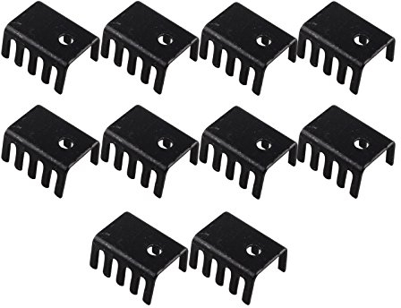 10 Pcs Heat Sink 20x15x10mm Black Aluminium Alloy Heatsink Compatible with TO-220 Transistors