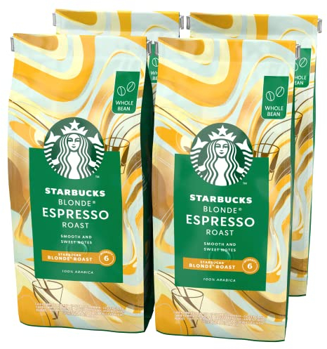 STARBUCKS Blonde Espresso Roast Caffè in grani, 4 Sacchetti da 450g (1,8kg)