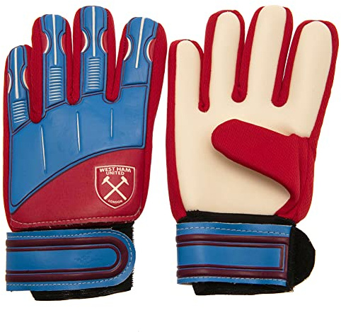 Hy-Pro Gants de Gardien de But West Ham FC sous Licence Officielle - Jeunesse - Design Delta - avec Paume Solide - pour garçons et Filles
