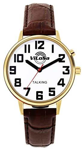 ViLoSa Montre parlante Français - Voix Claire et puissante - Montre parlante de l'heure, de la Date ou de l'heure de l'alarme - pour Personnes âgées, malvoyantes ou aveugles