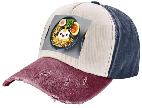 Gorra de béisbol unisex ajustable y transpirable para actividades al aire libre, Huevera de fideos Ramen, talla única