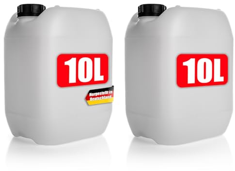 BigDean 2 Wasserkanister 10L mit Schraubverschluss DIN 51 naturweiß