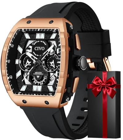 CIVO Orologio Uomo Cronografo Impermeabile: Analogico Quarzo Orologi da Polso Uomo Sportivo Design Elegante