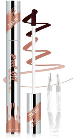 Prreal Peel Off Lip Liner Stain, Lip Stain Peel Off Tattoo Lip Liner with Tweezer, Transfer Proof, Waterproof, Long Lasting Lip Gross, Highly Pigmented Matte Finish Lip Tint Stain Lipstick(02 Vintage)