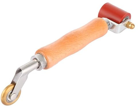 GBACHOOSE 2Pcs 2 in 1 Seam Roller 40mm Silicone Seam Roller and 6mm Brass Penny Roller Double Head Heat Resistant Seam Roller Hand Pressure Roller Smoothing Welding Tool for Roofing PVC