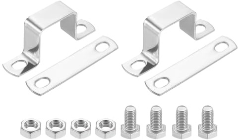 QUARKZMAN 2pz Morsetto a Sella a U, 35x35mm Fascette Stringitubo in Acciaio Inossidabile 304 Morsetti per Tubi per Porta Battente Chiusa Supporto Barra per Fissare Condutture Cavi