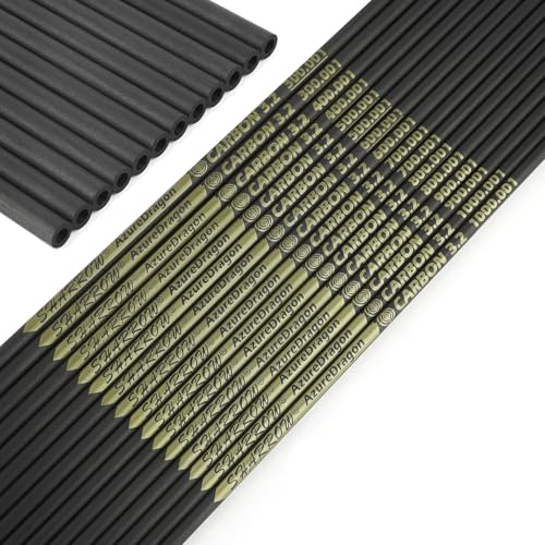 surwolf 32Bågskyttepilar, 24T ren kolfiber, ID 3,2 mm, spine 300~1000, ±0,001”, kolfiberpilar, för skytte med recurvebågar och compoundbågar, 6 & 12 st. (12pc, 900 spine)