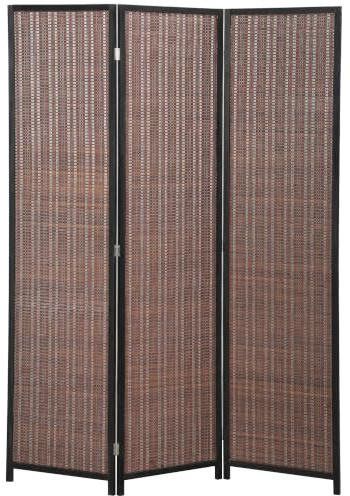 HOMCOM Innenraum-Paravent aus Holz, 3 Paneele, 135 x 180 cm, Faltbarer Raumteiler, Trennwand für Wohnzimmer, Schlafzimmer, Haus, braun