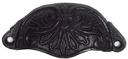 zeitzone Muschelgriff Möbelgriff Gusseisen Griff für Schubladen Schwarz