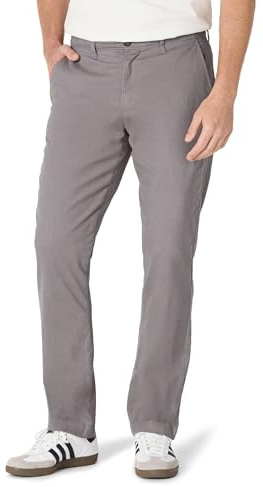Amazon Essentials Men's Lediga stretchiga chinos atletisk passform (finns i Big & Tall), Mörkgrå, 36W / 31L
