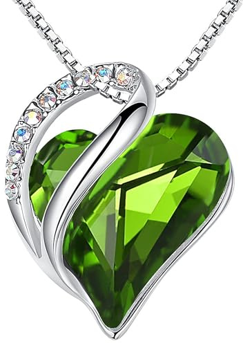 Leafael Mors dag Halsband Dam Infinity Love Hjärta med Födelsestens Kristaller Allergivänliga Smycken Silver med Presentask
