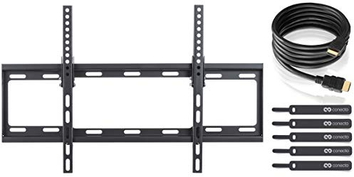 TV Wandhalterung für 32-65 Zoll (ca. 81-165cm) Flach & Curved LCD LED OLED Fernseher & TFT Monitor | Neigbar | Wand Halter Fernseher Halterung | VESA 200x200-600x400 | Schwarz