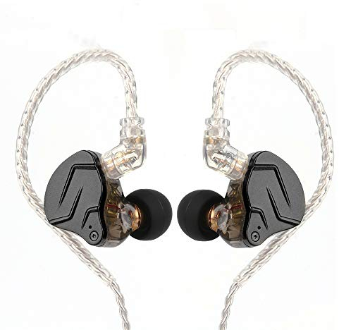 Linsoul KZ ZSN Pro X Auriculares Híbridos Metálicos de Doble Controlador 1BA+1DD HiFi con Cable de 2 Pines Desmontable, Panel de Aleación de Zinc(con micrófono,Gris)