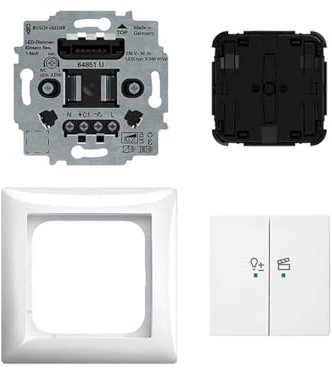 Busch-Jaeger 62851 UJ-914-WL LED-Dimmer flex Wireless Komplettset Tastdimmer-Einsatz Tastbedienfeld 2-fach 2 Wippen balance SI-Abdeckrahmen 1-fach Alpinweiß 2CKA006200A0293