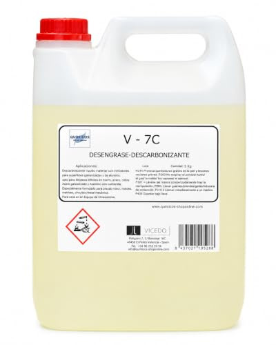 Limpiador Descarbonizante para Ultrasonidos V-7C (5 kg), Concentrado Multimetal para Motores, Culatas, Turbos y Piezas de Automoción