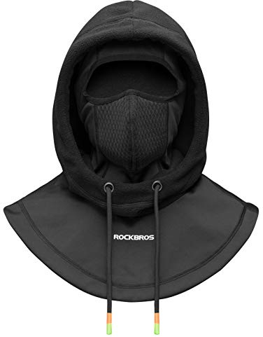 ROCKBROS Sturmhaube Motorrad, Balaclava Skimaske Herren Damen, Full Face Gesichtsmaske, Wintermütze & Halswärmer, Warm, Winddicht, Atmungsaktiv für Radfahren, Skifahren, Snowboarden, Schwarz