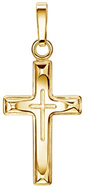 JEVELION Kreuz in Kreuz-Anhänger Goldkreuz Jesus Christus Kettenanhänger 333 Gold 8 Karat