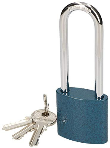 KOTARBAU® lucchetto universale in ghisa, 40 mm, con archetto allungato, con corpo blu