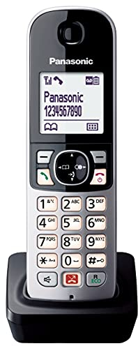 Panasonic KX-TGA685 Mobilteil (Nur zusätzlicher Handgerät, automatische Anrufblockierung, Freisprechfunktion, Bitte nicht stören-Modus, verschiedene Klingeltöne, Agenda, Babyphone) Schwarz - silber