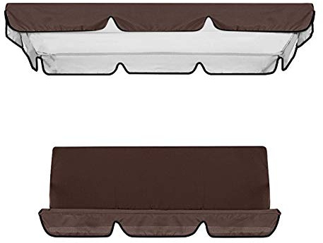 Ersatzdach Gartenschaukel Bezug, Polsterauflage Hollywoodschaukel Auflage Loft Rücken Kissen, Bezug Sonnendach Schaukel Dach (Coffee)