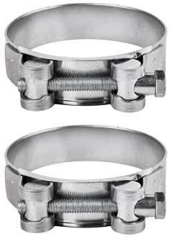 Rohrschellen, 60-63 mm, starke verstärkte Rohrschellen, verzinkter Stahlrohr-Schlauchschellen, Verbindungselemente (2 Stück, 60-63 mm), 2 Stück