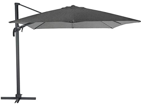 Hespéride Parasol décentré Eléa inclinable rectangulaire oléfine Anthracite Gris Anthracite